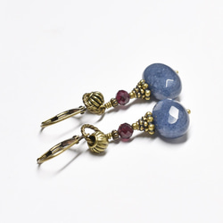 藍寶石瑪瑙和石榴石戒指耳環 第6張的照片