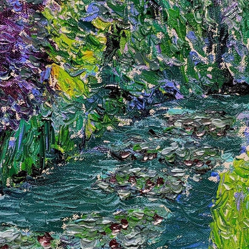 モネの庭 睡蓮(5) 額装 油彩画原画 (F3) 絵画 yko 通販 13478419