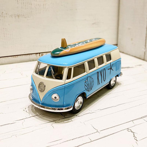 ワーゲン名入れ サーフボードワーゲンのミニカー 車のハワイアン雑貨