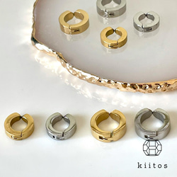 つけっぱなし！OK♪金属アレルギー対応　316L サージカルステンレス　2way　フープイヤリング　イヤーカフ　　 2枚目の画像