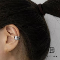 つけっぱなし！OK♪金属アレルギー対応　316L サージカルステンレス　2way　フープイヤリング　イヤーカフ　　 6枚目の画像