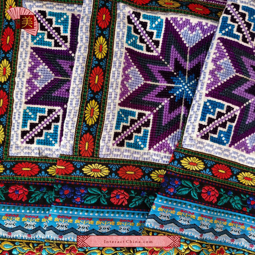 イ族手刺繍天然コットン製エスニックBOHOタペストリー イ族手刺繍天然コットン製エスニックBOHOタペストリー