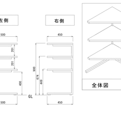 【Shikatabase】アイアンコーナーラック アイアン家具【オーダー製作】 15枚目の画像