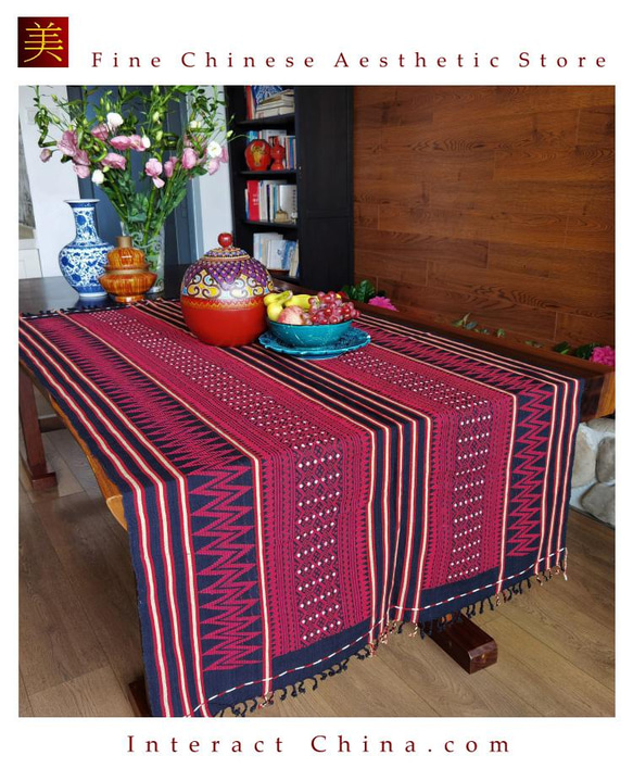 アカ族手織り天然コットン製アジアンBOHOタペストリー