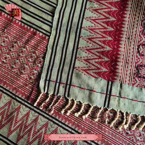 アカ族手織り天然コットン製アジアンタペストリー１９０