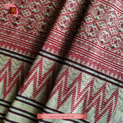アカ族手織り天然コットン製アジアンBOHOタペストリー１９０x９４cm 長方形 テーブルランナー テーブルクロス#106 6枚目の画像