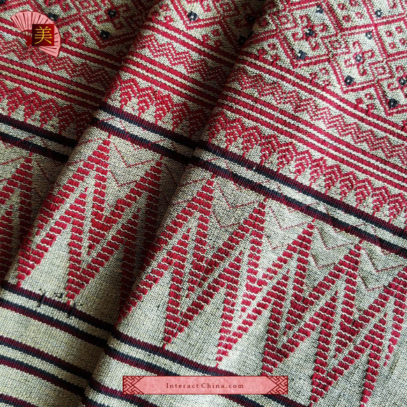 アカ族手織り天然コットン製アジアンBOHOタペストリー１９０x９４cm 長方形 テーブルランナー テーブルクロス#106 7枚目の画像