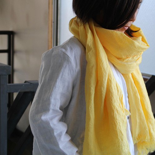 2月23日～25日まで】春先どりSALE 先染めリトアニアリネン ストール