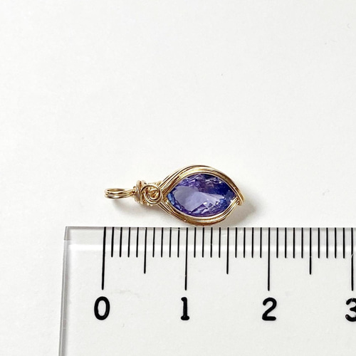 タンザナイト / 14kgf ワイヤーラップ ネックレス ペンダント