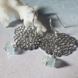 *sv925* Sea Fan Ocean earrings アクアマリン原石 9枚目の画像