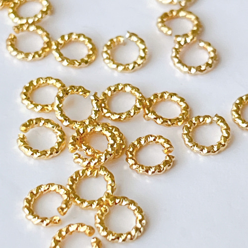 高品質 14kgf グリッター丸カン 5㎜ 10個 14KGF 素材