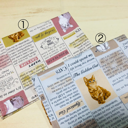 ★大きめ　ランチョンマット★35×50 ランチマット  ナプキン　給食　大判　英字　猫　ランチクロス 2枚目の画像