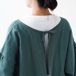 エプロンコート　apron coat / リネン　linen　フォレストグリーン 10枚目の画像