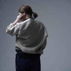 【プレミアム】Linen Jacket トッパーカーディガン / フラックス h006f-flx3 3枚目の画像