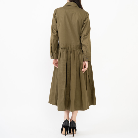 CUT JUMPSUITS DRESS / KHAKI［ツナギのようなワンピース］ 5枚目の画像