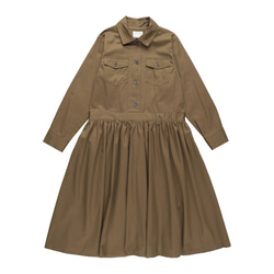 CUT JUMPSUITS DRESS / KHAKI［ツナギのようなワンピース］ 7枚目の画像