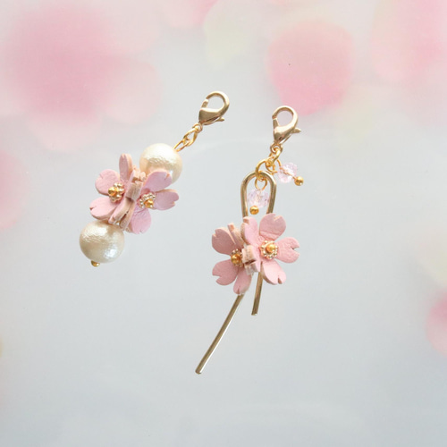 春日和の桜のマスクチャーム/桜ハンドメイド2022 マスクアクセサリー 