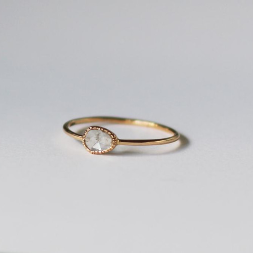 ローズカット　リング ローズカットダイヤモンドリング D 0.34ct 0.32ct K18PG