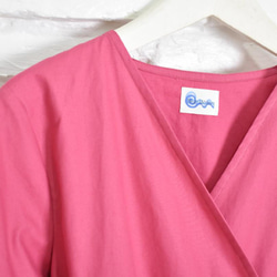 棉質斜紋 Cache-coeur 襯衫 &lt;粉色&gt; 第8張的照片