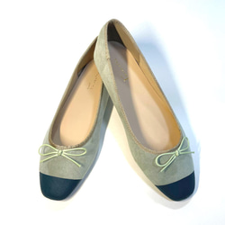 Rakuchinpetanko♪ 半訂雙色芭蕾舞鞋(薄荷綠)23.0cm-25.0cm 第4張的照片