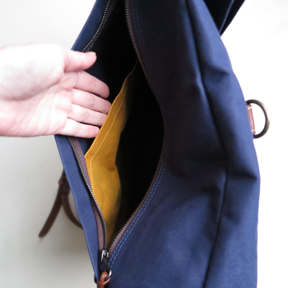 Paraffin canvas  back pack 「advantage」NAVY 8枚目の画像