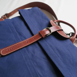 Paraffin canvas  back pack 「advantage」NAVY 4枚目の画像