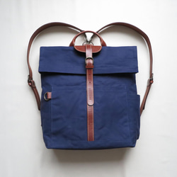 Paraffin canvas  back pack 「advantage」NAVY 2枚目の画像