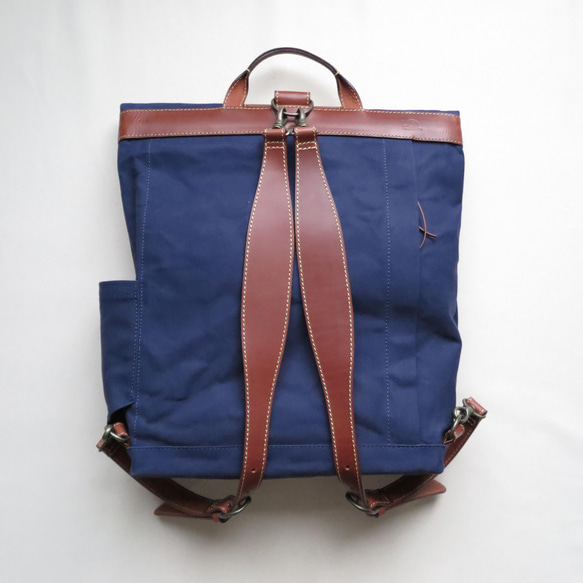 Paraffin canvas  back pack 「advantage」NAVY 3枚目の画像