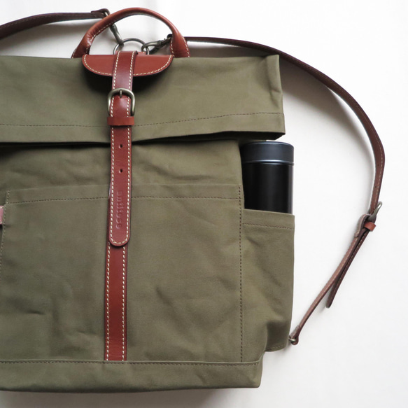 Paraffin canvas  back pack 「advantage」KHAKI 6枚目の画像