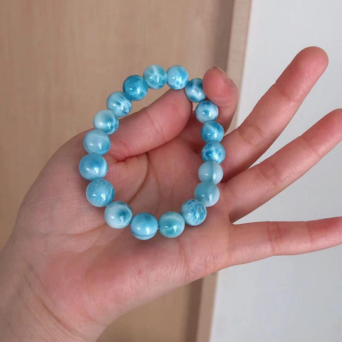 天然無処理ラリマー ブレスレット 11mm-35.8g