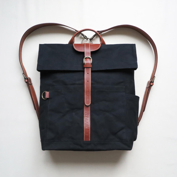 Paraffin canvas  back pack 「advantage」BLACK 2枚目の画像