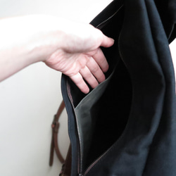 Paraffin canvas  back pack 「advantage」BLACK 8枚目の画像