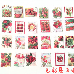 ✩約４０枚入　苺収穫祭/海外 mixシール　フレークシール　色彩屋吉宗 2枚目の画像