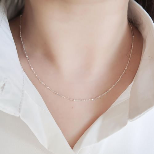 925 スターリングシルバー ミニドット ネックレス 鎖骨チェーン