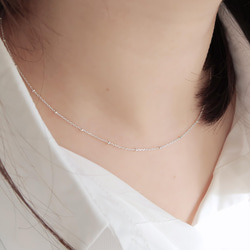 925 スターリングシルバー ミニドット ネックレス 鎖骨チェーン ネック