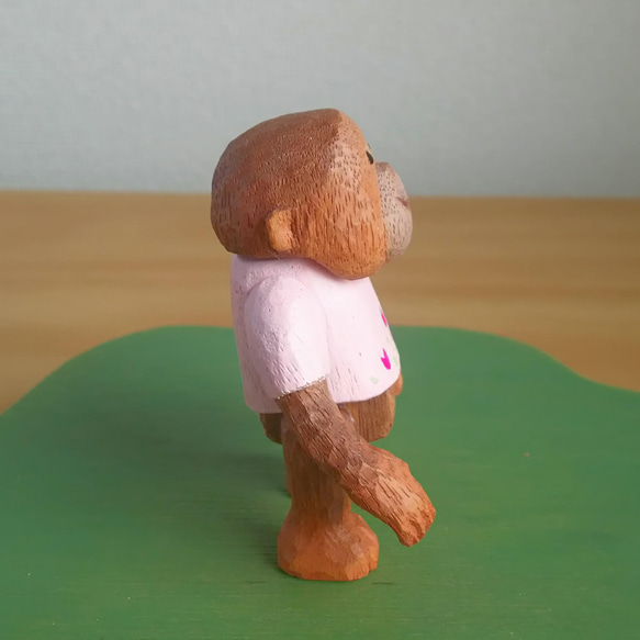 特集掲載【桜ハンドメイド2022】オランウータン　さくらおもち　木製　可動人形　動物 5枚目の画像