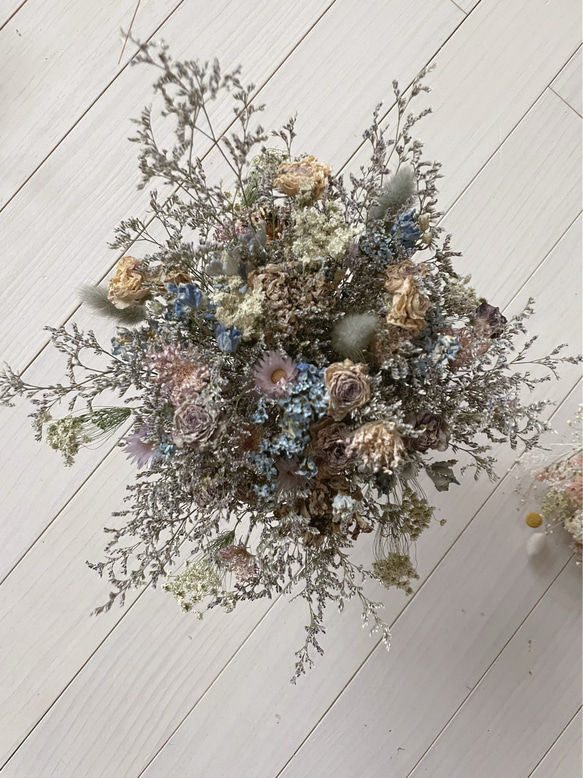 SALE ★⡱" bleu " bouquet ドライフラワー ブーケ スワッグ 青 ブルー フラワーブーケ 2枚目の画像