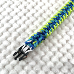 [キット]#289パラコード犬首輪（＃101修正版）白・青・ブルー・グリーン・の小型犬首輪 6枚目の画像