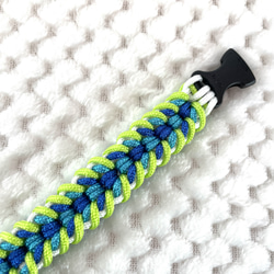 [キット]#289パラコード犬首輪（＃101修正版）白・青・ブルー・グリーン・の小型犬首輪 7枚目の画像