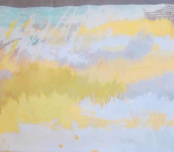 絹子の黄色い風景のストール・オリジナルデザイン  (コットンシルクのスカーフ) 6枚目の画像
