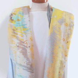 絹子の黄色い風景のストール・オリジナルデザイン  (コットンシルクのスカーフ) 3枚目の画像