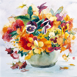額装アメリカで版画化された花の絵 絵画 花 フラワー フラワー