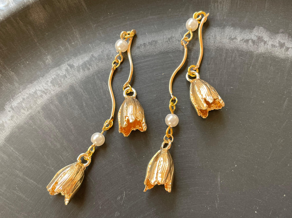 【725a】当店オリジナルチャーム❣️フラワー チャーム ゴールド⭐2個 3枚目の画像