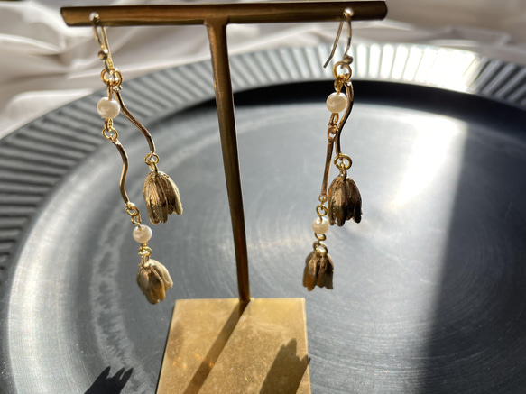 【725a】当店オリジナルチャーム❣️フラワー チャーム ゴールド⭐2個 5枚目の画像