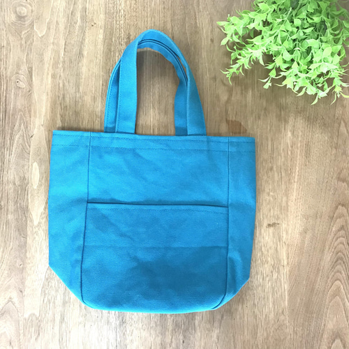 帆布ターコイズブルー トートバッグ トートバッグ カナリヤ洋品店 通販