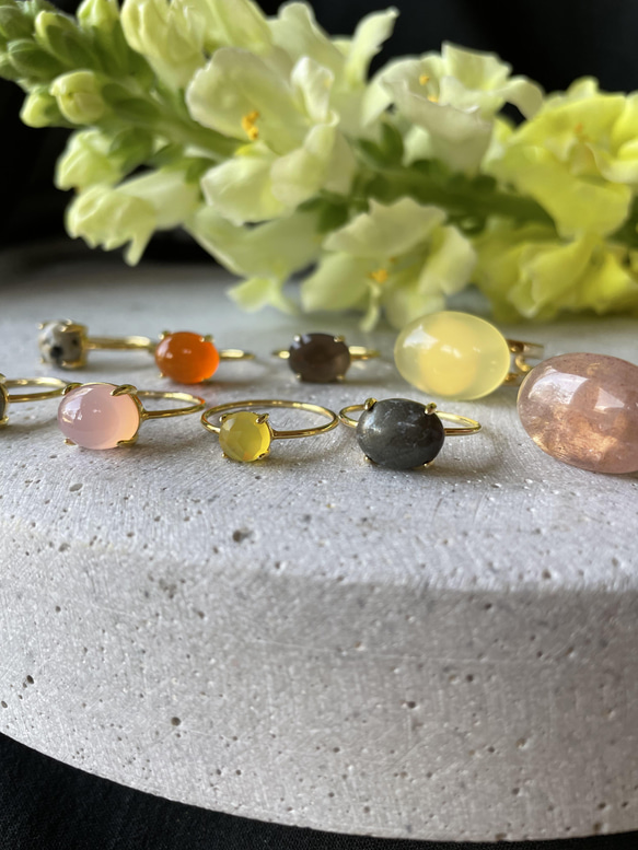 【春の新作】 菜の花畑　yellowagate リング　　ミモザ 19枚目の画像