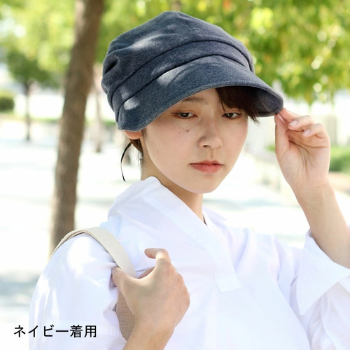 mature ha. キャスケット　ネイビー キャップ　リネン ほぼ未使用 mature ha. キャスケット ネイビー キャップ リネン ほぼ未使用
