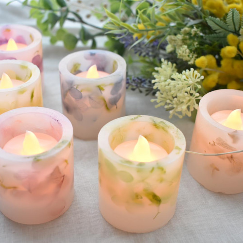 2個セット○ボタニカルキャンドル○ミニランタンLEDライト