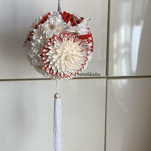 ⭐︎れいほ〜⭐︎つまみ細工　ボールブーケ 和装用つまみ細工ボールブーケ - フラワーアンジェリク