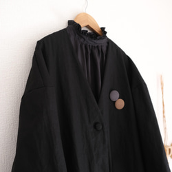 ノーカラーコート　ブラック　フォーマルや普段着に 8枚目の画像